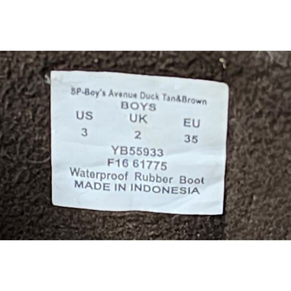 Sperry Top Sider Boys Avenue Duck Boots Waterproof Size 3 Tan/Brown YB55933 - Picture 9 of 10